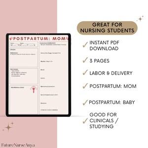 Nursing OB Clinical Sheet PDF Digital Download - Etsy