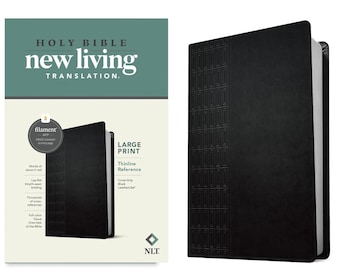 Personalized NLT Large Print Thinline Bible Black | Black Leather |  Red Letter |