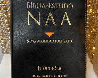 Bíblia de Estudo NAA Personalizada / Nova Almeida Atualizada / Capa Preta / / Bíblia em Português / Portuagese Study Bible NAA