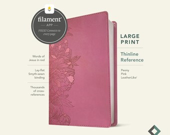 Personalized NLT Large Print Thinline Bible | Peony Pink Filament Bible