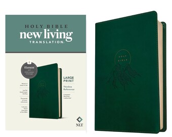 Personalized NLT Large Print Thinline Bible Green |  Red Letter |
