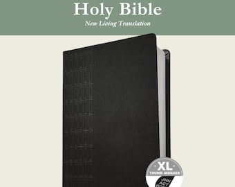 Personalized Black NLT Large Print Thinline Bible |  Red Letter