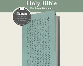 Personalized NLT Large Print Thinline Bible – Teal LeatherLike Cover