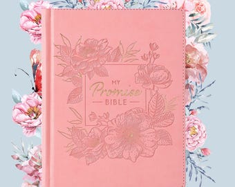 Biblia personalizada rosa KJV My Promise / Biblia para colorear y escribir en un diario creativo