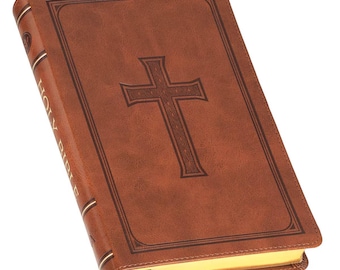 Personalized Honey-Brown KJV Deluxe Gift Bible | King James Version Thumb Index