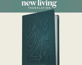 Personalized NLT Thinline Reference Bible Earthen Teal Blue | Red Letter