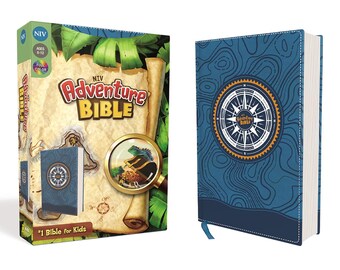 Personalized NIV Adventure Bible for Kids | Custom Engraved Name | Boys | Blue |