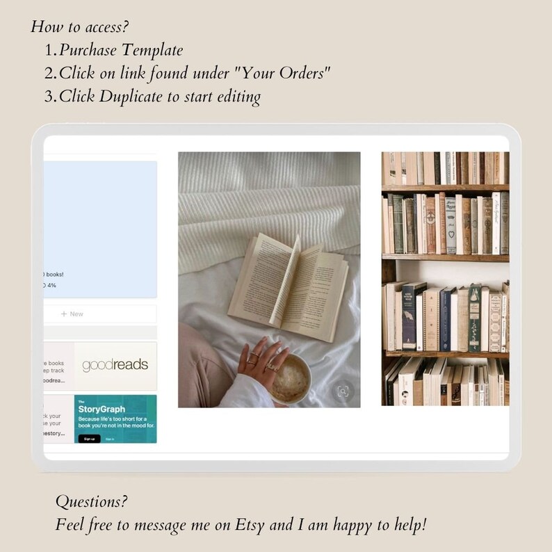 Notion Reading Journal Template Book Tracker, Book Review, Reading Log