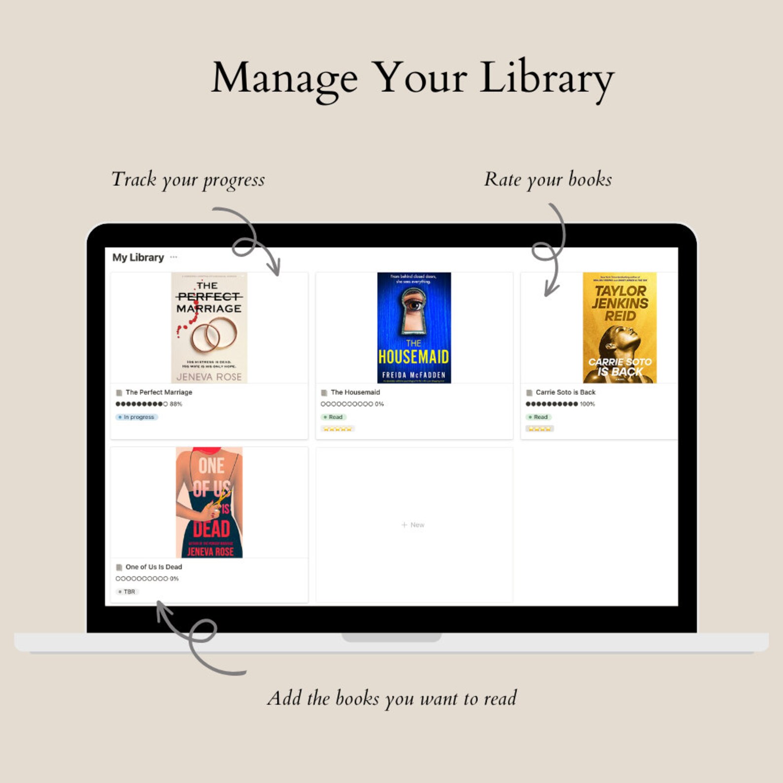 Notion Reading Journal Template Book Tracker, Book Review, Reading Log
