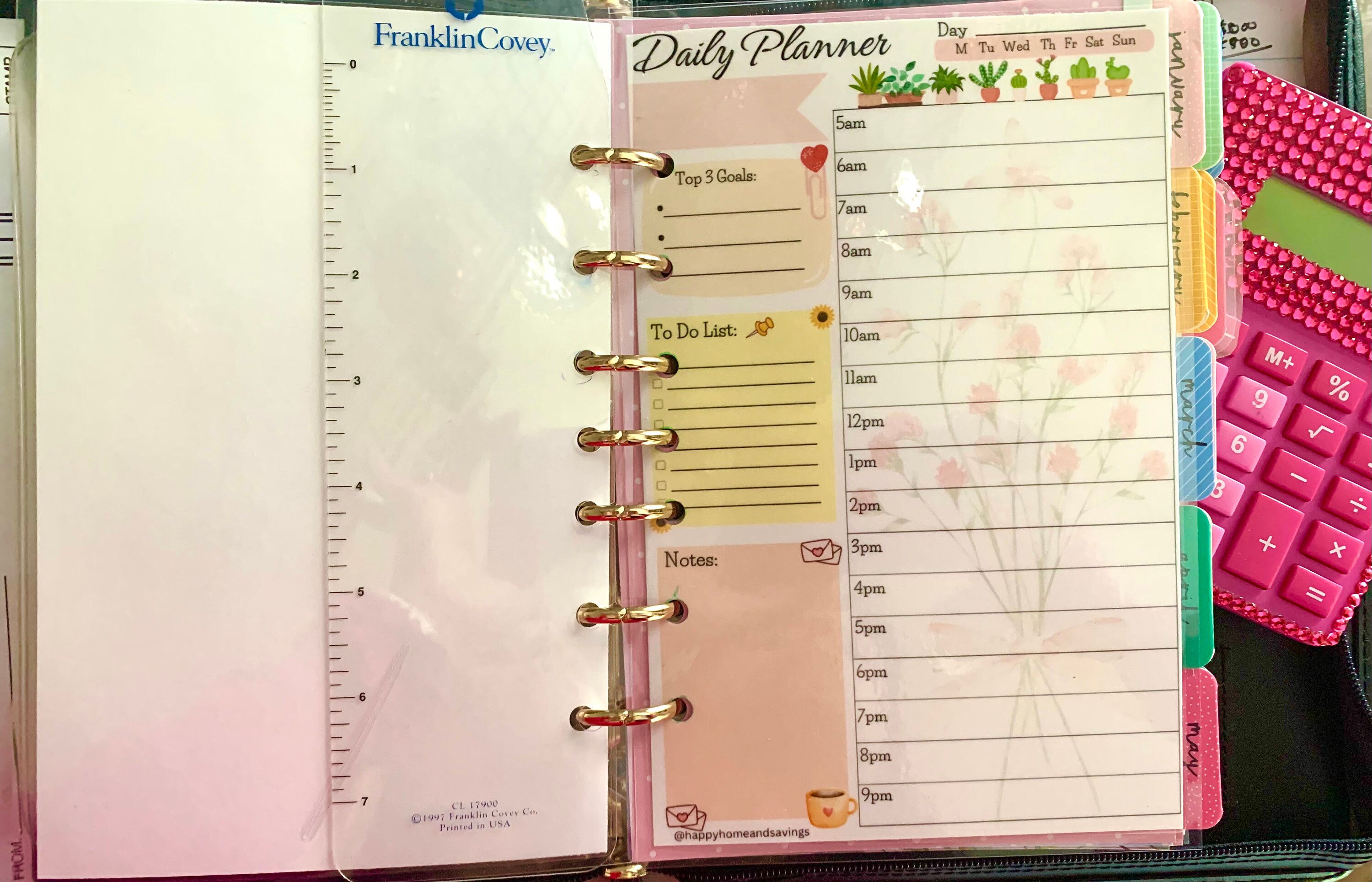 Franklin Covey Classic Plannerdaily Planner Laminated5pack Etsy