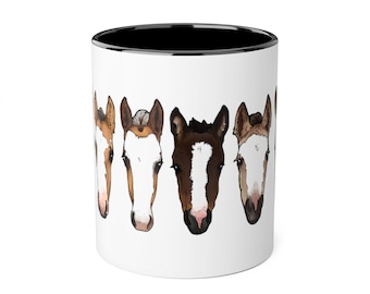 Foal Lovers Accent Mug - 11oz Coffee Cup, Equine Gift, Animal Lover&#39;s Mug, Unique Horse Decor, Farmhouse Kitchen Accessory
