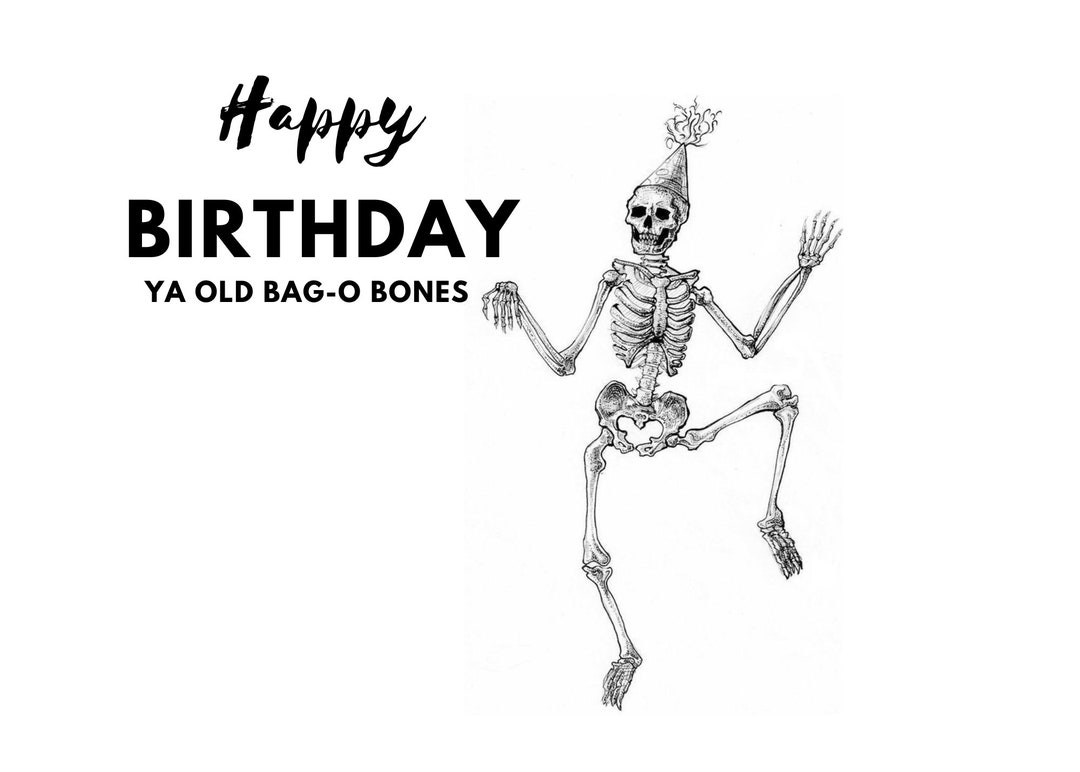 Bag O Bones Birthday Card - Etsy