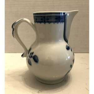 Vintage Porcelain Pitcher Jug Portugal Blue and White 7” Hand Painted Numbered