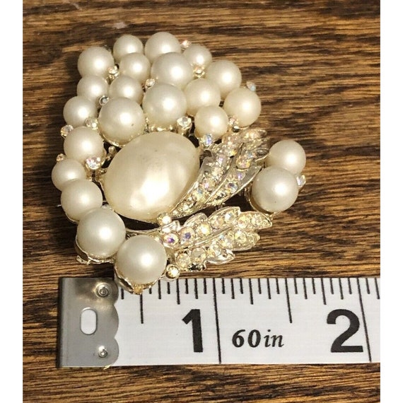 Vintage Baroque Pearl Gold Tone AB Aurora Boreali… - image 3