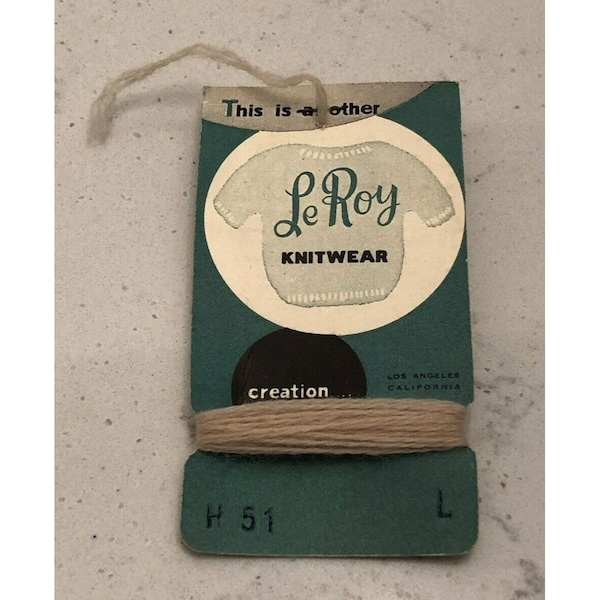 Vintage LeRoy Le Roy Knitwear Replacement Buttons and Thread Woolyn Ephemera