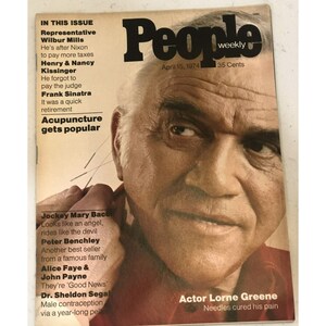 PEOPLE MAGAZINE April 15,1974 Lorne Green Frank Sinatra Henry & Nancy Kissinger