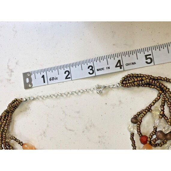 Statement Multistrand Copper Colored Beaded Rhine… - image 4