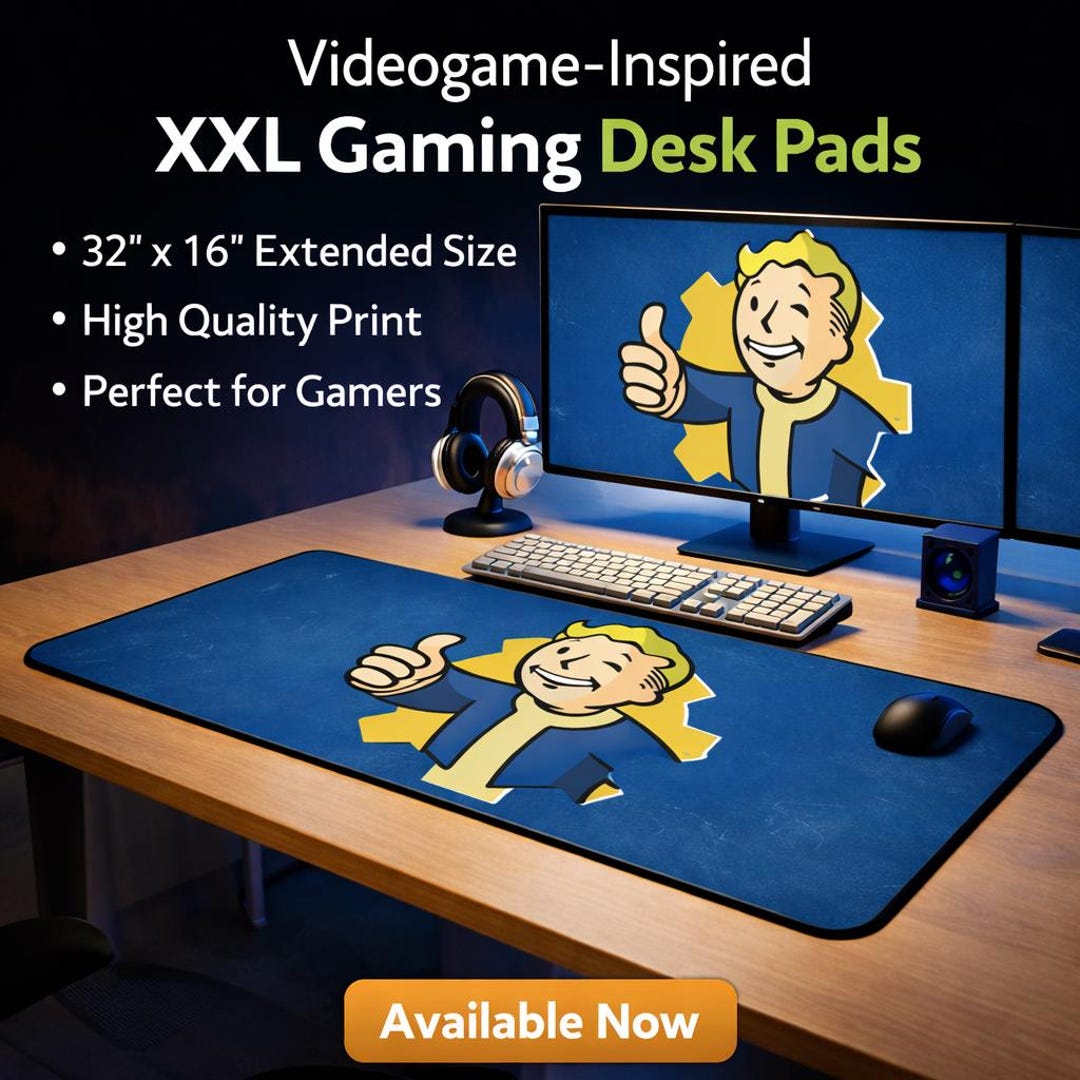 Vault Fallout Mat Vault Boy Inspired Thumbs up Desk Mat | Gaming Mousepad, Fallout ...