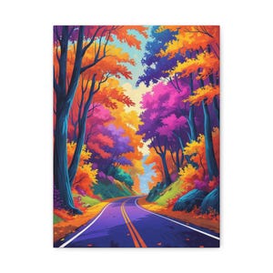Vibrant Autumn Canvas Print, Colorful Wall Art, Nature Decor, Fall Landscape, Home Decoration, Gift for Nature Lovers