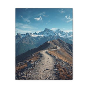 Mountain Path Canvas Print: Nature Landscape Art, Home Gallery Decor