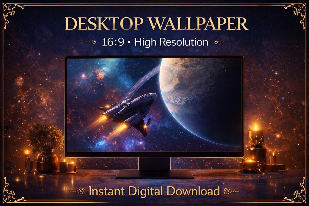 Deep Space Explorer Desktop HD Wallpaper - Etsy Australia