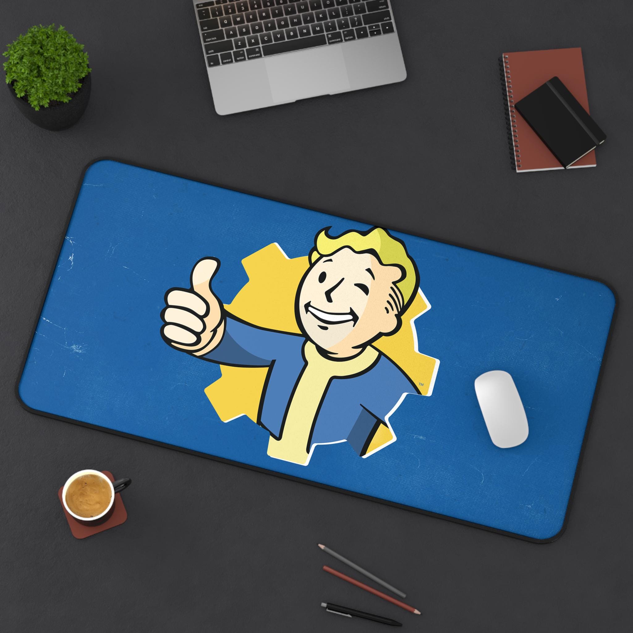 Vault Fallout Mat Vault Boy Inspired Thumbs up Desk Mat | Gaming Mousepad, Fallout ...