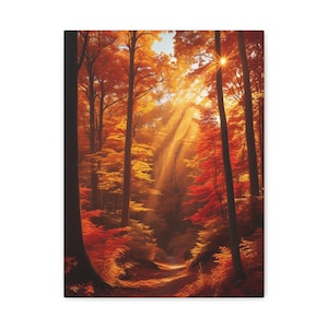 Autumn Forest Canvas Wall Art: Cozy Fall Home Decor