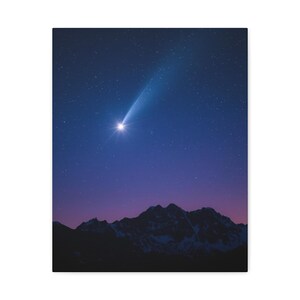 Celestial Comet Canvas Art: Starry Night Galaxy Home Decor