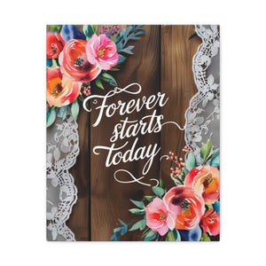 Floral Canvas Wall Art: Inspirational Quote, Rustic Home Decor