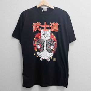 Japan T-Shirt, japanische Catana Bushido Katze Grafikdesign T-Shirt für Männer und Frauen