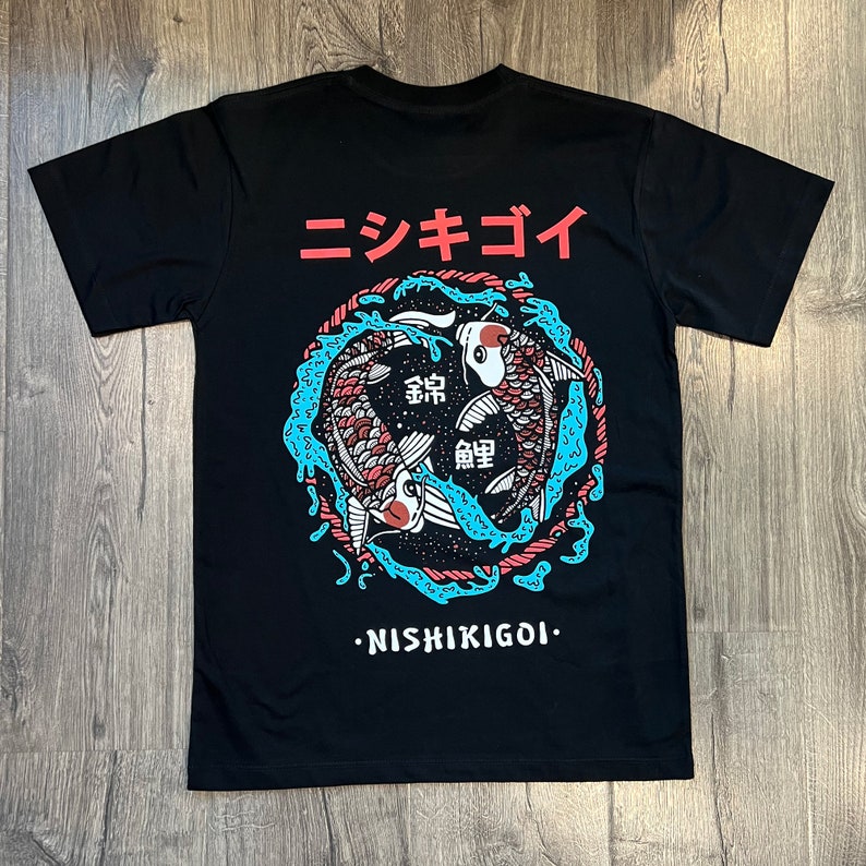 Boys Nishikigoi Fish Printed Shirt Turquoise Blue