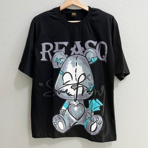 T-shirt con scatola di animali, maglietta con stampa di lettere e orsi per uomo e donna