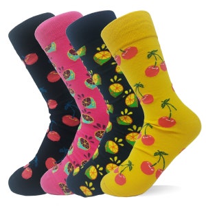 4 Pairs Colorful Patterned Funny Novelty Crazy Crew Socks Packs | Socks gift | Casual socks