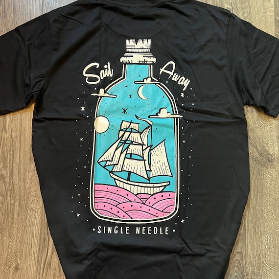 Sail Ship in a Jar T-shirt, Graphic Design Tee for Men and