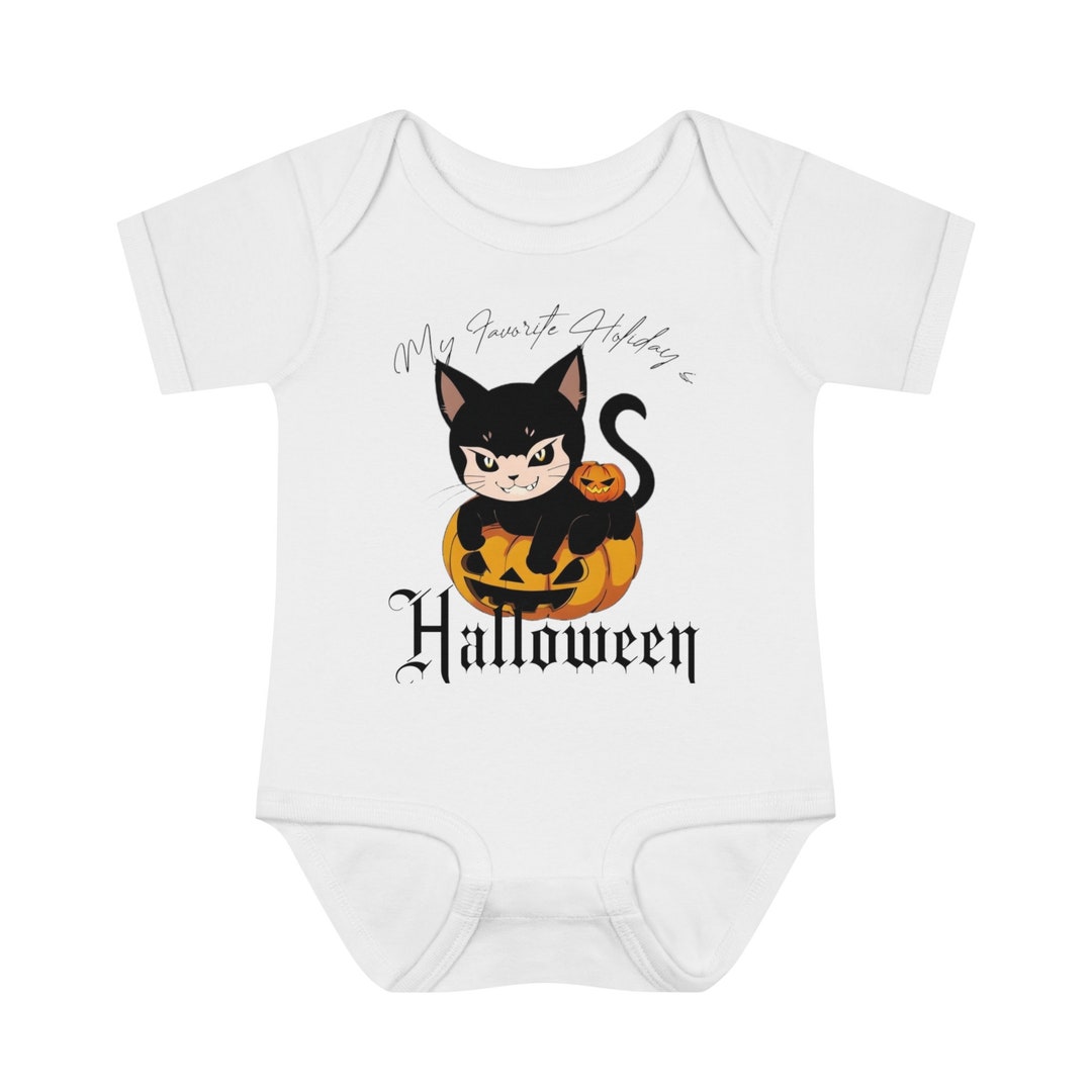 Infant Baby Halloween Onesie / Halloween Kitten / Favorite Etsy