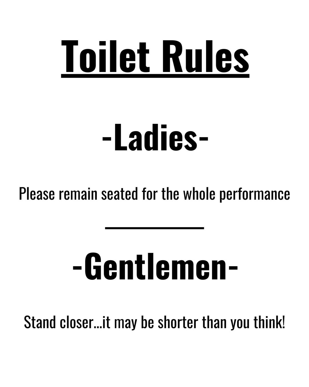Toilet Rules Print Bathroom Prints Toilet Prints - Etsy