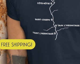T-shirt vin de la vallée du Rhône, T'aint L'Hermitage, cadeau pour amateur de vin