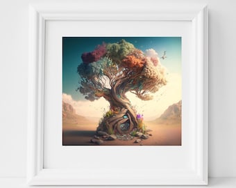Tree of Life Illustration: Fantasy Art Print (Digital Download)