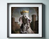 Weimaraner Dog Wall Art, Minimalist Pet Portrait (Digital Download)
