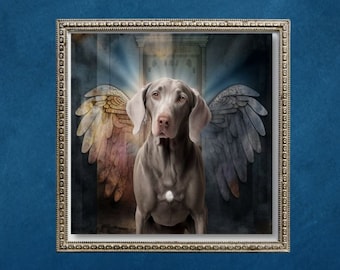 Weimaraner Angel Wings Print: Dog Lover Wall Decor (Digital Download)