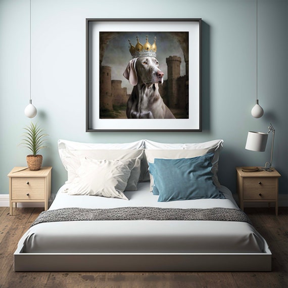 Weimaraner Dog Wall Art, Minimalist Pet Portrait (Digital Download)