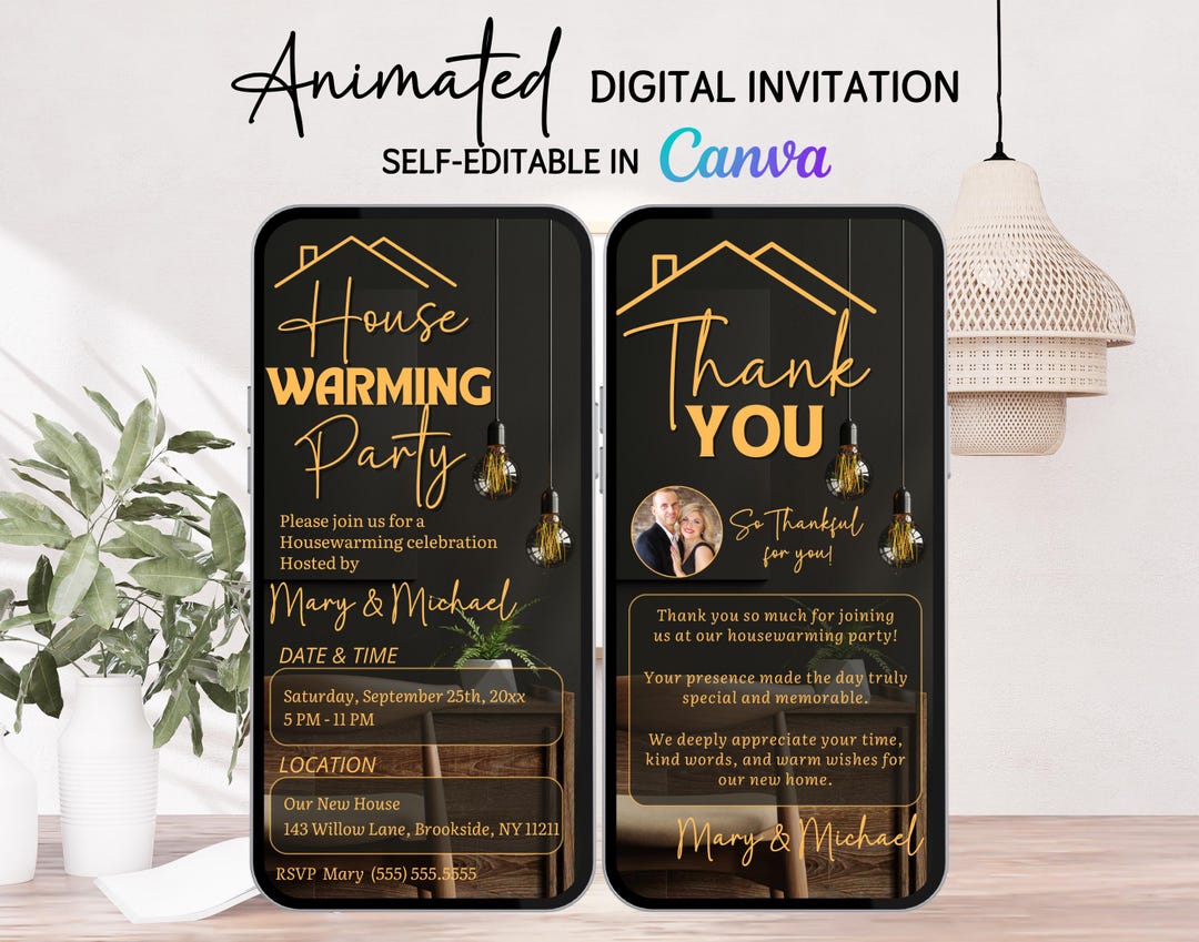 Housewarming Invitation & Thank You Card Set – Scandinavian Minimalist ...