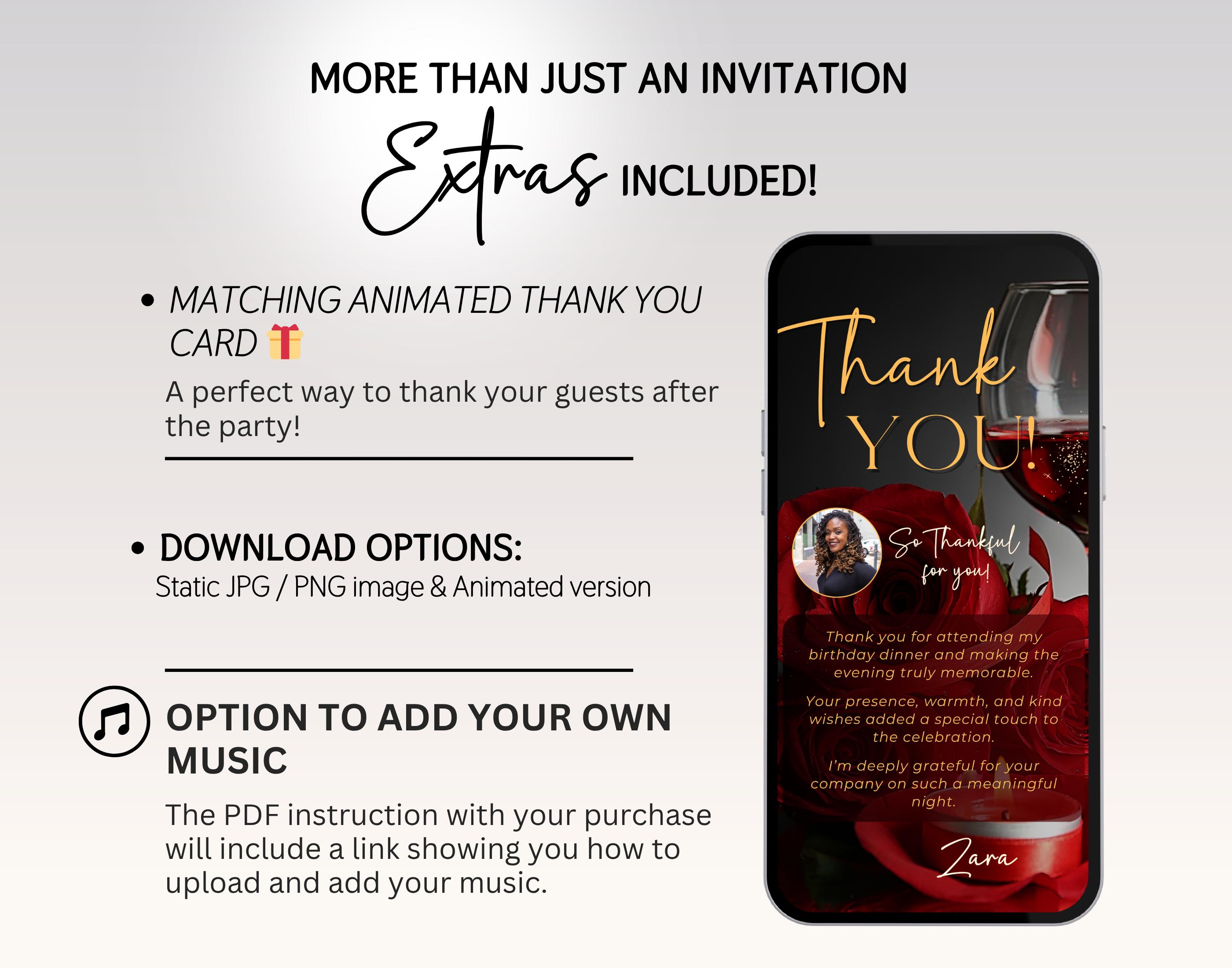 Animated 30th Birthday Invitation for Women, Editable Template, Modern ...