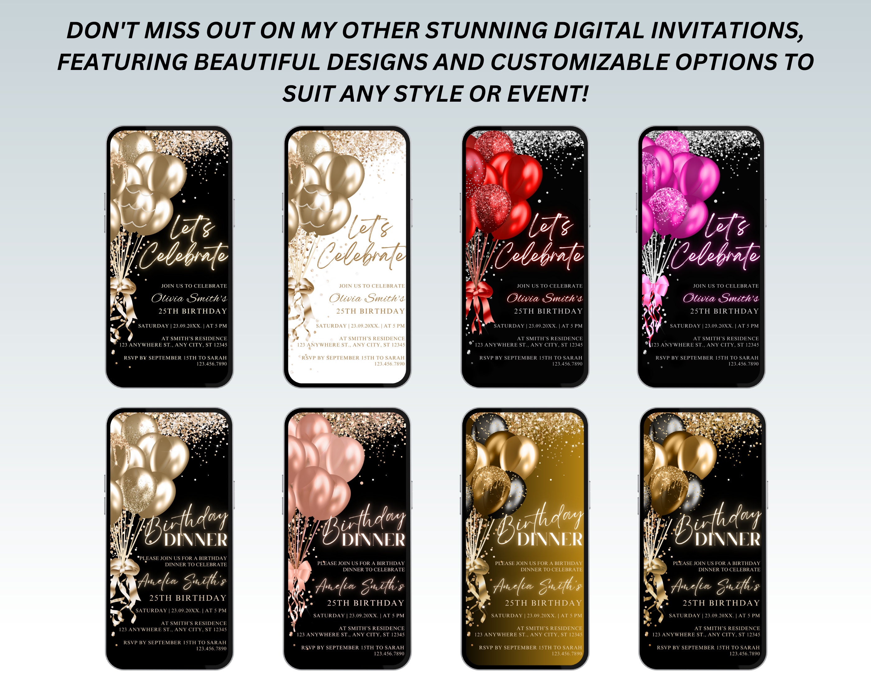 Digital 27th Birthday Invitation for Him – Minimalist Black