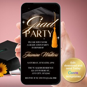 Modern Editable Graduation Party Invite - Customizable Graduation Announcement - Digital Grad Party Invitation - Grad Party Invitation