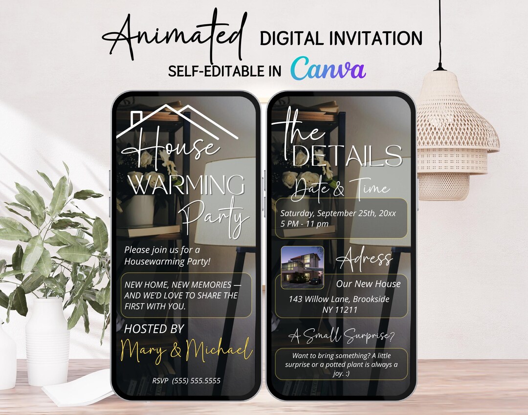 Digital Housewarming Party Invitation, Animated or Static New Home ...