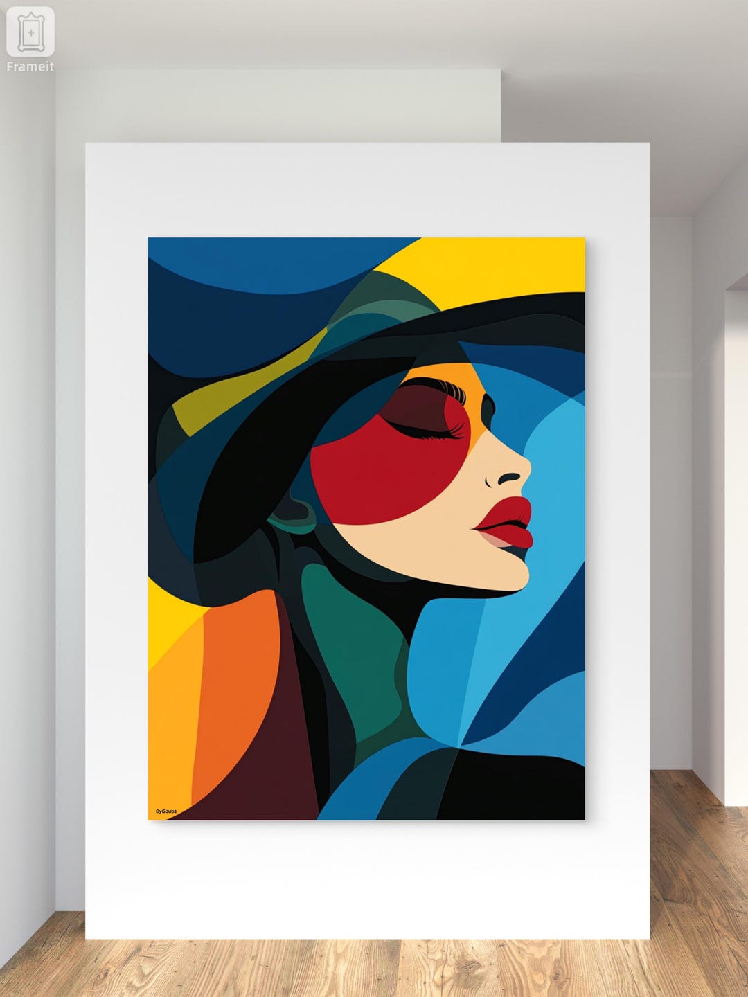 Modern Abstract Woman Wall Art Printable, Sophisticated Female Portrait ...