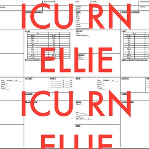 ICU Foldable Report Sheet