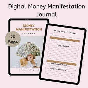 Digital Money Manifestation Journal | Wealth Affirmations | Financial Abundance Planner