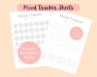 Mood Tracker Printable Kit, Circular Mood Chart, Mood Track Bullet Journal, Daily Mood Tracker, Weekly mood tracker page